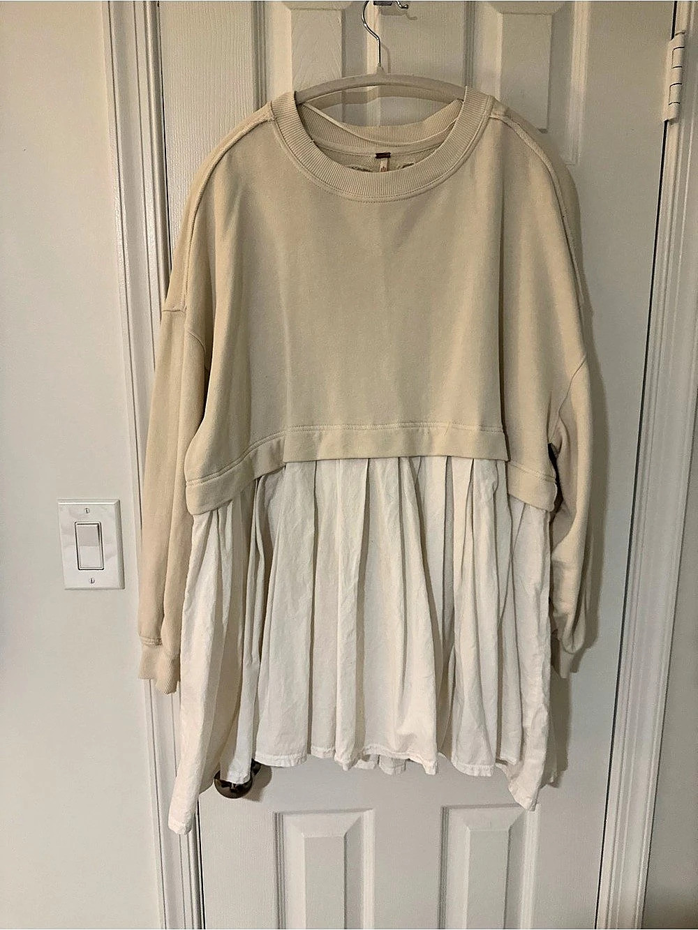 Free People Eleanor Sweatshirt Dress Cream XS